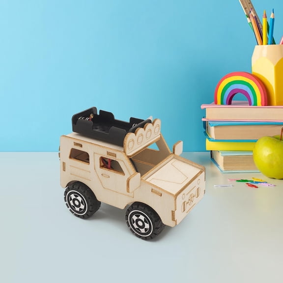 VAJUSO DIY Mini Car Science Kit – Educational Puzzle Experiment Craft Set(Multicolor)