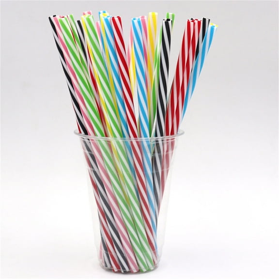 VAJUSO Disposable Plastic Drinking Straws, PP Material, 100-Pack Thickened Straight Straws Kitchen Utensils