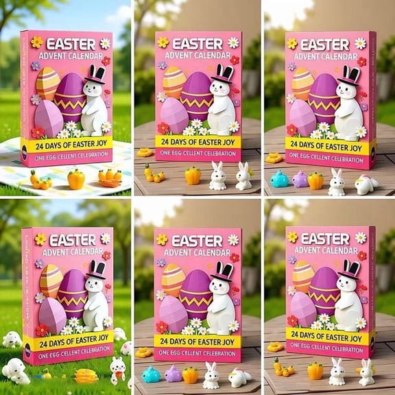 VAJUSO Easter Advent Calendar Cute Bunny Carrot Countdown Calendar With 24 Carrot Ornaments