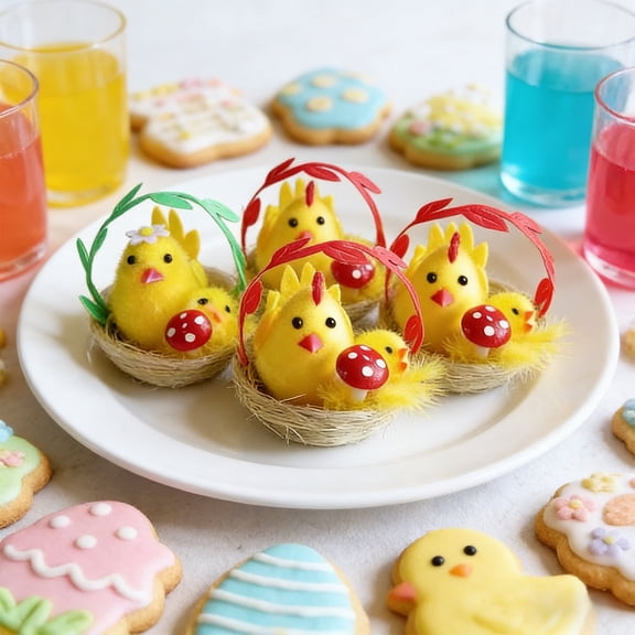 KUKIDSVO Easter Party Decorations Easter Eggs Chick Decorations