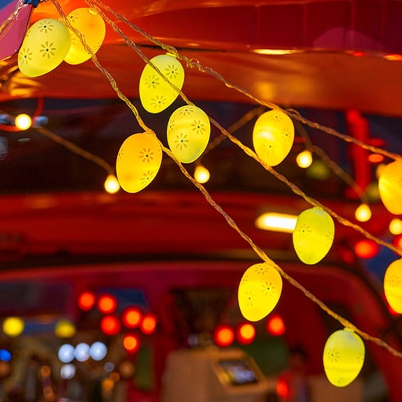 JUSEO Easter String Lights Hollow Colorful Egg Hanging Decorative LED Lights(Multicolor)