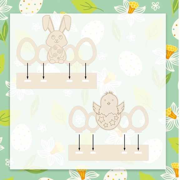 JUSEO Easter Wooden Photo Frame Set – Decorative Picture Frames Easter Decorations
