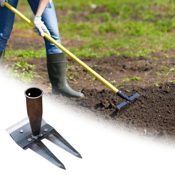 VAJUSO Garden Hoe Rake A – Two-Tine Steel Weeding Tool