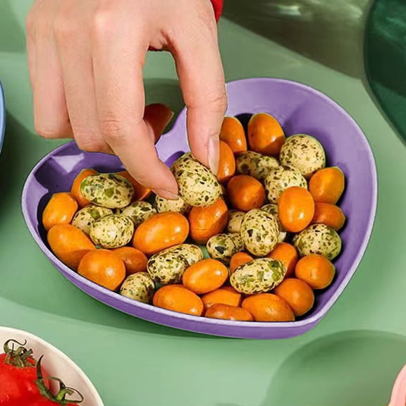 VAJUSO Heart-Shaped Food-Grade Plate, Purple, Cute Creative Small Dish, 5.7 Kitchen Utensils