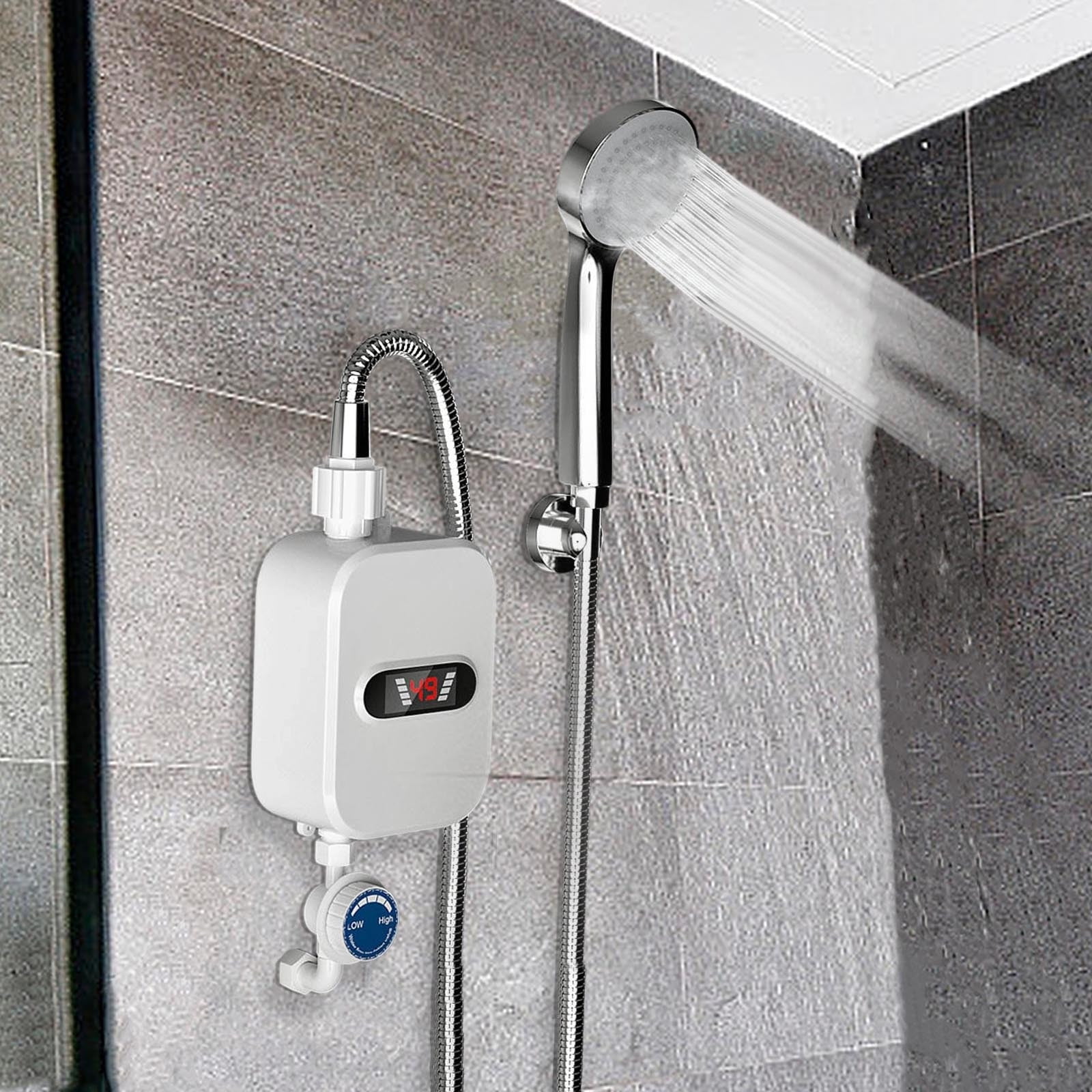 JUSEO Instant Water Heater Shower Mini Tankless Integrated Electric Shower Unit, EU Plug 220V Bathroom Decor