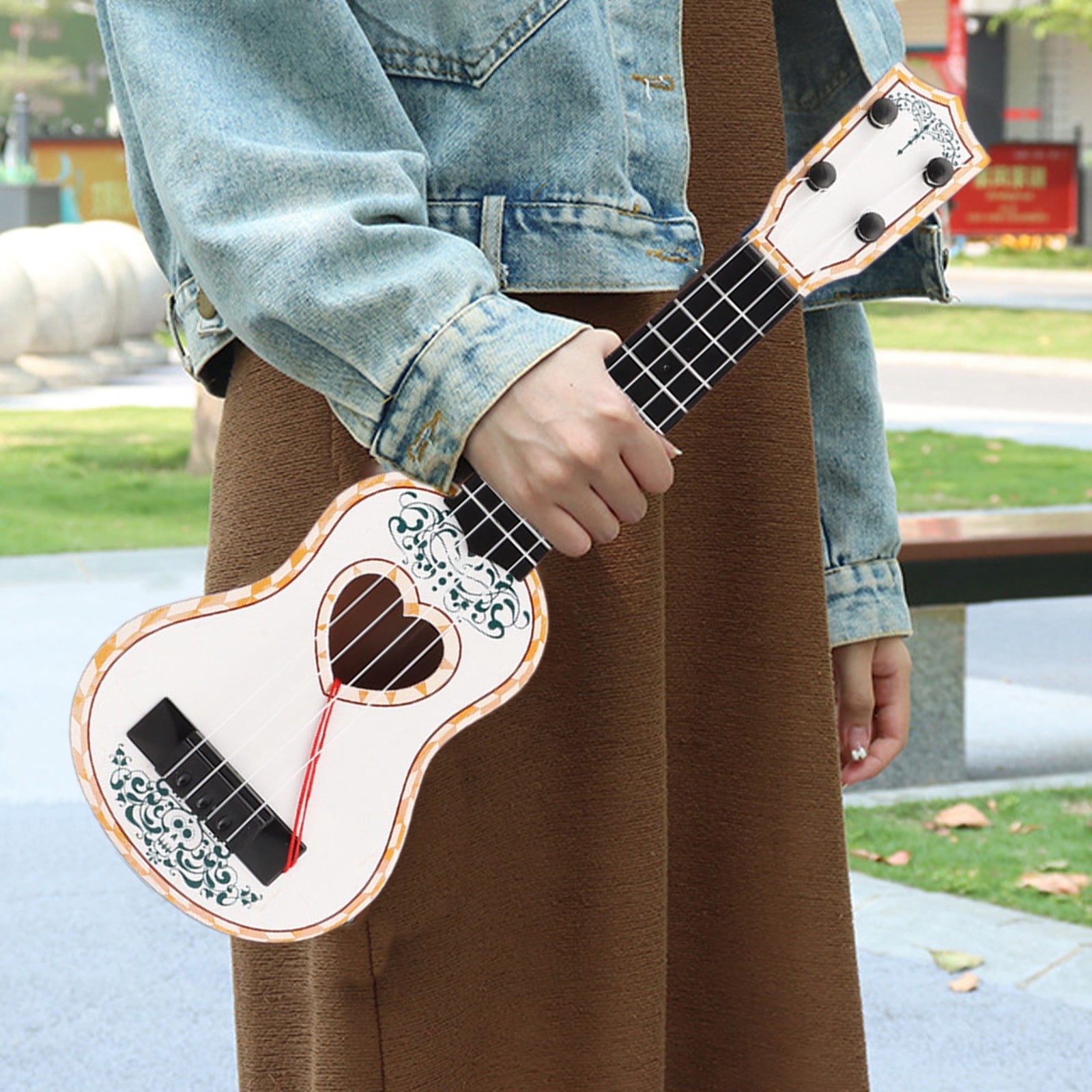 Mini Playable Instruments VAJUSO Kids Ukulele – Playable Mini Guitar Musical Instrument(White ...