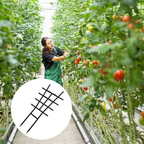 VAJUSO Plant Support Frame, Black Plastic Climbing Vines Support Grid Flower Stand for Garden