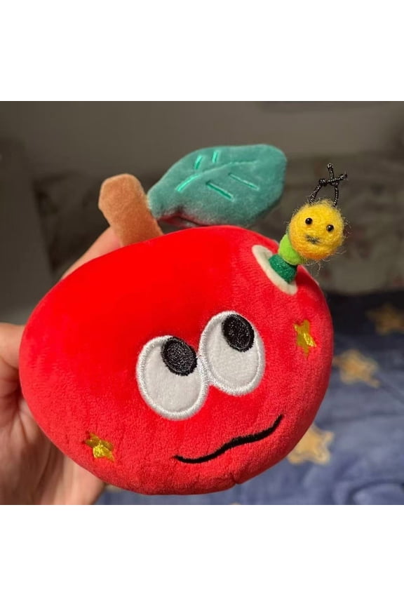 Plush Apple Keychain – Cute Fruit Pendant Mini Bag Accessory(Red)
