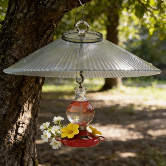 VAJUSO Rain Proof Bird Feeder Cover, Gray Outdoor Hanging Squirrel Guard and Waterproof Protective Dome