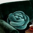 thumbnail image 1 of VAJUSO Throw Pillow – Handmade Knitted Rose Flower Decorative Sofa Pillow Green Home Decoration, 1 of 6