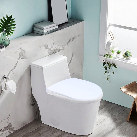 VAJUSO Toilet Dust Cover Solid Color Bathroom Toilet Seat Cover, White Bathroom Accessories