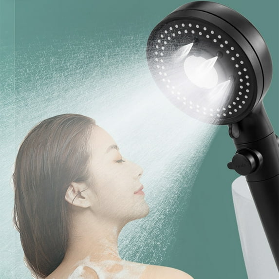 VAJUSO Turbo Shower Head – Pressurized Bathroom Shower Nozzle with Filter, 5 Spray Modes, One-Button Water Stop Bathroom Accessories