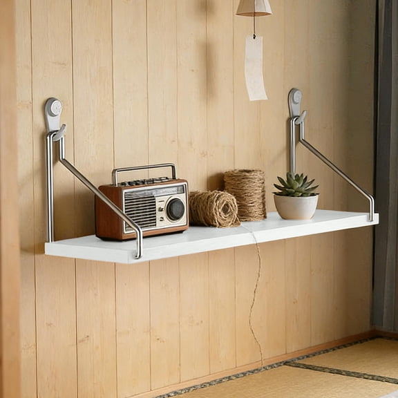 JUSEO Wall-Mounted Storage Shelf 40x15cm White (15.75x5.91 in)