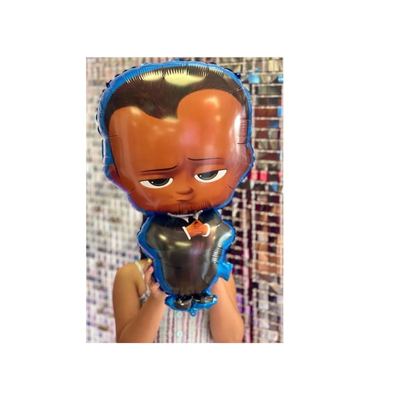 VAK Boss Baby Shape Birthday Party Foil Decor Balloons, Black, 2 Pieces