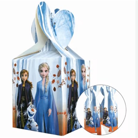 VAK Frozen Candy Box Cute Decorations Party Favors with Ana, Elsa, and Olaf for Kids, 10 Pack