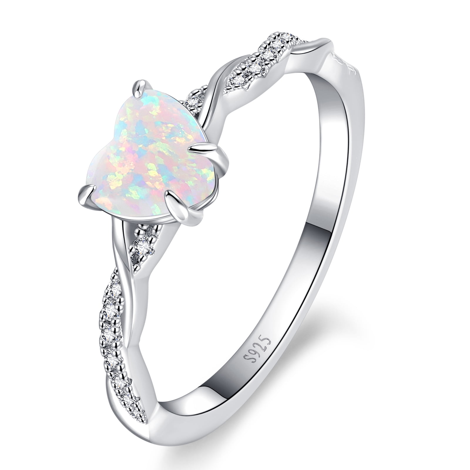 Bellitia Jewelry Anello Cuore Regolabile Fidanzamento per Donna Ragazza, Infiniti Anelli Fedi Nuziali Argento 925 con Zirconia Cubica Regali Gioielli