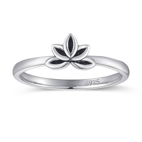 VAKKI 925 Sterling Silver Womens Flower Rings Simple Rings Vintage Statement Stacking Rings Size 5-9