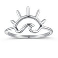 thumbnail image 1 of VAKKI 925 Sterling Silver Womens Sunshine and Waves Model Rings Simple Rings Vintage Statement Stacking Rings Size 5-9, 1 of 5