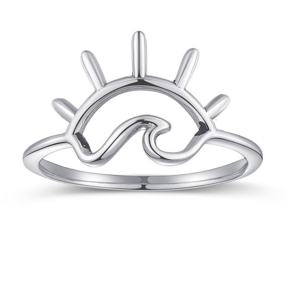 VAKKI 925 Sterling Silver Womens Sunshine and Waves Model Rings Simple Rings Vintage Statement Stacking Rings Size 5-9