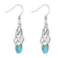 thumbnail image 1 of VAKKI Celtic 925 Sterling Silver Dangle Earrings Vintage Celtic Knot Turquoise Drop Earring for Women, 1 of 5