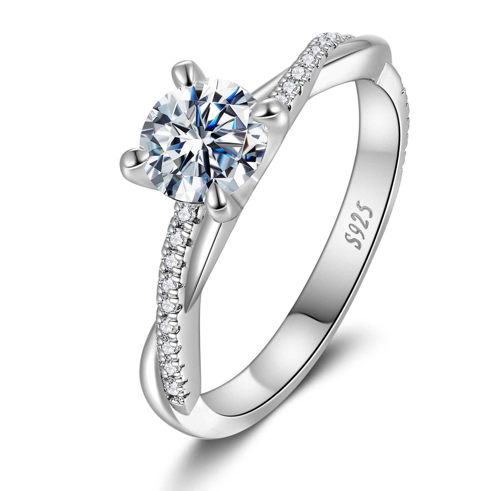 VAKKI Moissanite Promise Rings 4-Prong Petite Twisted Vine