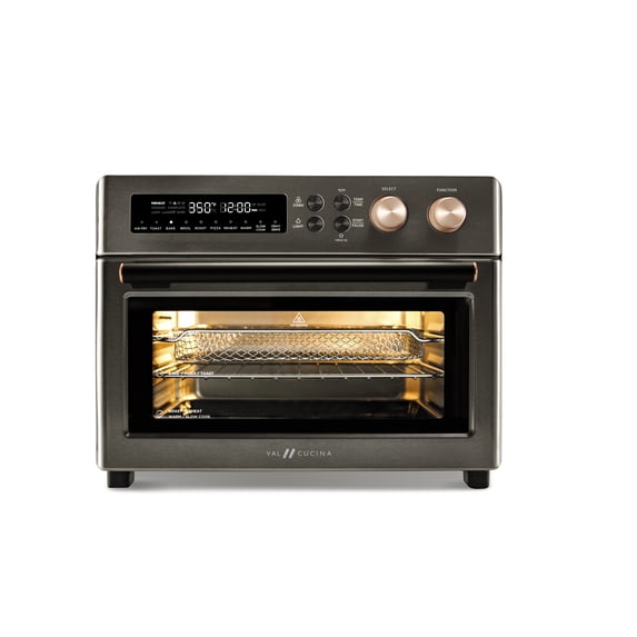 VAL CUCINA 1750 W 6-Slice Black Matte Stainless Steel Toaster Oven