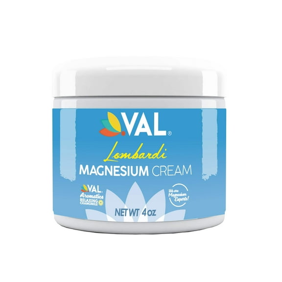 VAL Lombardi Transdermal Magnesium Cream - Natural Pain Relief with Moisturizing Organic Shea Butter - 4oz