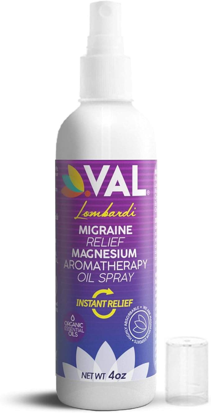 VAL Natural Migraine Relief Magnesium Spray with Relaxant Magnesium Oil