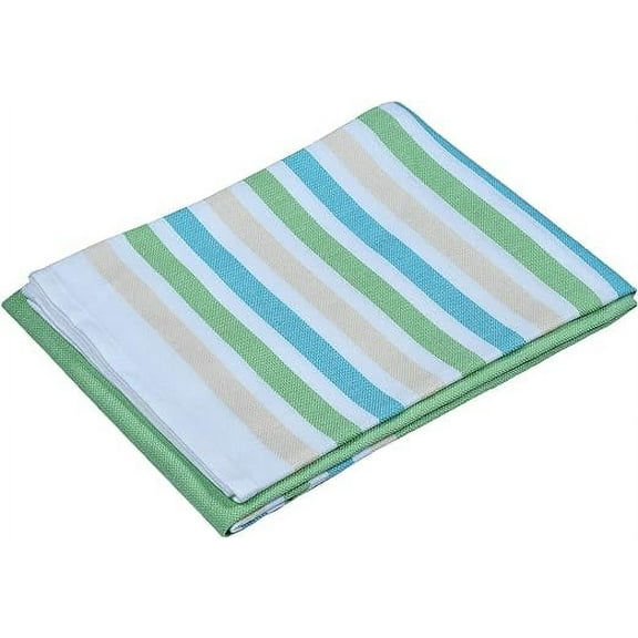 VALARI 100% Cotton Bath & Beach Towel Large Turkish Beach Towels for Adults Lightweight Quick Dry Bath Towels for Home Pool Towels for Gym Spa Pool Travel Towels 30x60 in | Green Sky-Blue Sandal