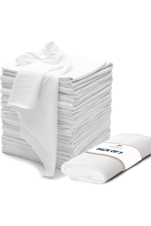 VALENGO New Lint Free Rags 100% Cotton Cloth, Soft T-Shirt Rags, Lint Free Cloth for Staining Wood, Cast Iron, Dusting, Polishing, Painting and Cleaning Reusable & Absorbent 17x17 (Pack of 7)