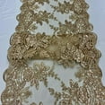 thumbnail image 1 of VALENTINA TEXTILE INC Sequin lace Fabric with Embroideries on mesh VT-18(3 Yard,Champagne ), 1 of 1