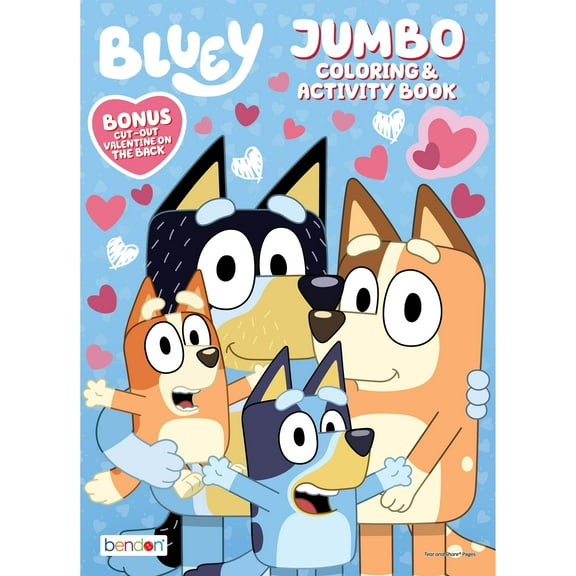 Bluey Valentine's Day Coloring Book, 64-Pages - Kids Activity by Bendon
