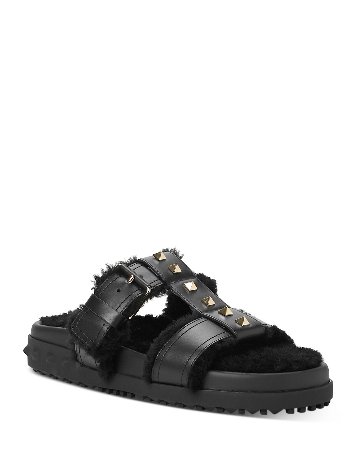 women's valentino slides black