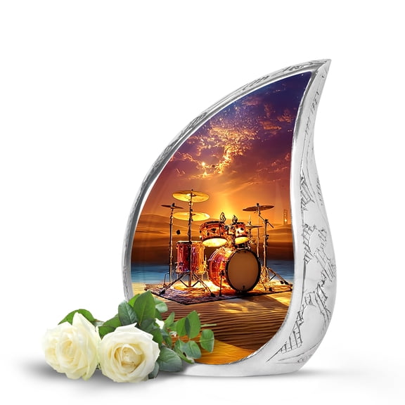 VALERASH 3 Inch Small Drum Urns for Adult Male - Mini Brown Cremation Urn for Ashes for Women- 3 Inch