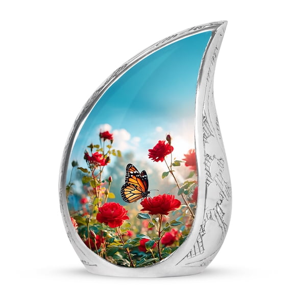 VALERASH Decorative Rose Cremation Urns for Adult Ashes Women - Mini Butterfly Funeral Urns for Human Ashes Adult Man- 3 Inch