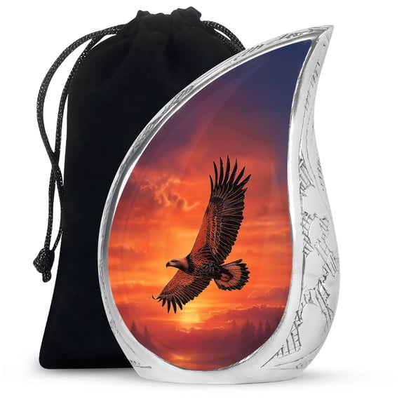 VALERASH Eagle Cremation Urns for Adult Ashes Women - Sunset Memorial Burial Urns for Adult Male & Female Funeral Urn for Ashes- 10 Inch