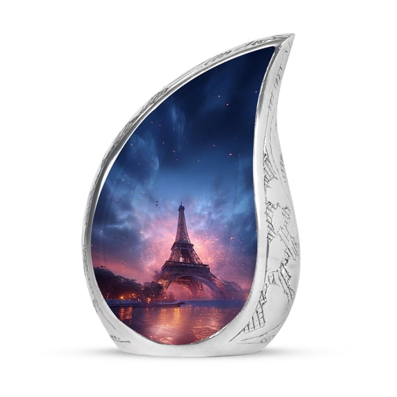 VALERASH Eiffel Tower Cremation Urns for Human Ashes - Blue Cremation Urns for Adult Human Ashes Men and Women Keepsake Funeral Urn for Adult Man- 3 Inch