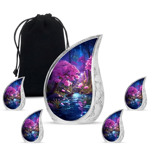 VALERASH Frog Cremation Urns for Human Ashes - Black Teardrop Double Urns for 2 Adults Ashes - 10 & 3 Inch