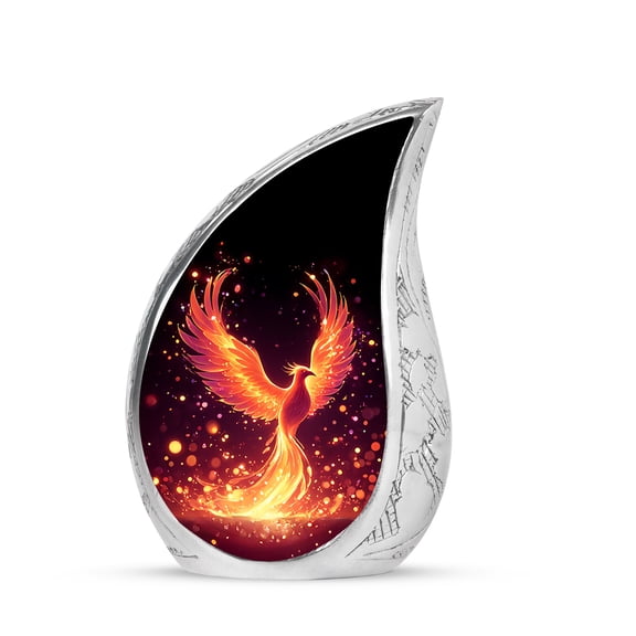 VALERASH Mini Phoenix Urns for Adults - Black Teardrop Urn for Ashes for Women & Man Teardrop Urns for Human Ashes Adult Male & Female- 3 Inch
