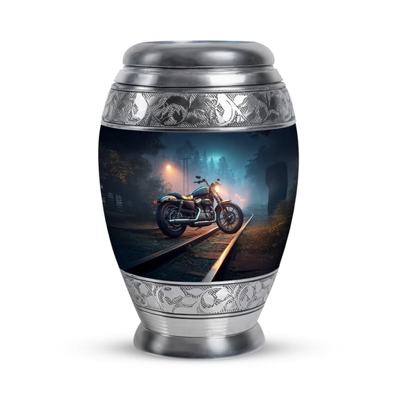 VALERASH Motorcycle Miniature Cremation Urns for Human Ashes Adult Man - Mini Blue Burial Urn for Ashes for Women - Small Memorial Gift for Your Loved One's - TinyUrn - 3 Inch
