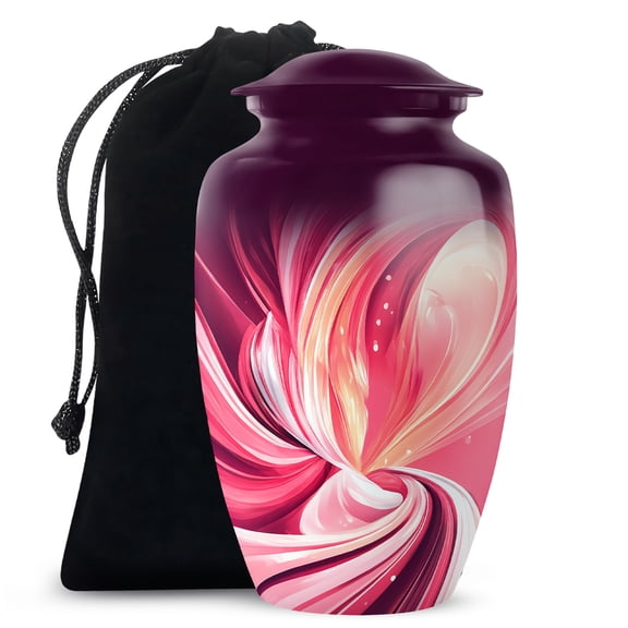 VALERASH Pink Memorial Urns for Adult Male - Abstract Funeral Urns for Human Ashes Adult Female Cremation Urn - 10 Inch