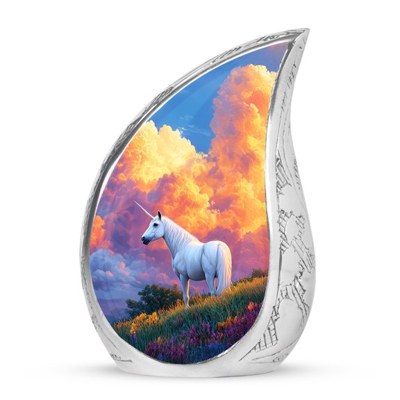 VALERASH Unicorn Funeral Urn for Ashes for Women - Blue Urns for Adult Male Decorative Cremation Urn for Mother- 3 Inch