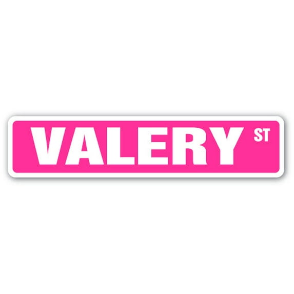 VALERY Street Sign Childrens Name Room Sign | Indoor/Outdoor | 18" Wide