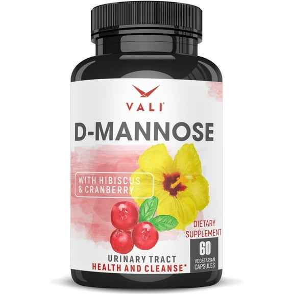 VALI D-Mannose with Cranberry & Hibiscus Urinary Tract Supplement, 60 Veggie Capsules