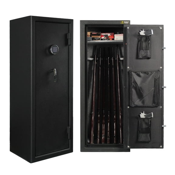 VALINIRT 14 Gun Fireproof Safe for Rifles and Pistols, Gun Cabinet with Keypad/Key Access, No-Assembly-Required Gun Safes with Combination Lock