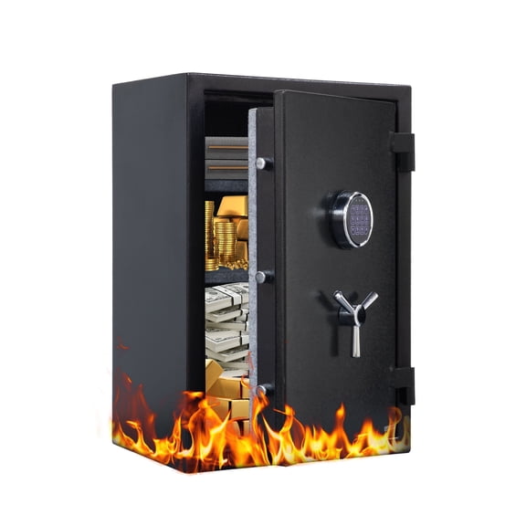 VALINIRT Fireproof Safe with Programmable Electronic Keypad, Home Safe with Removable Shelf, Fire Proof safe for Home Documents, 26"H × 17"W × 14"D(Black)