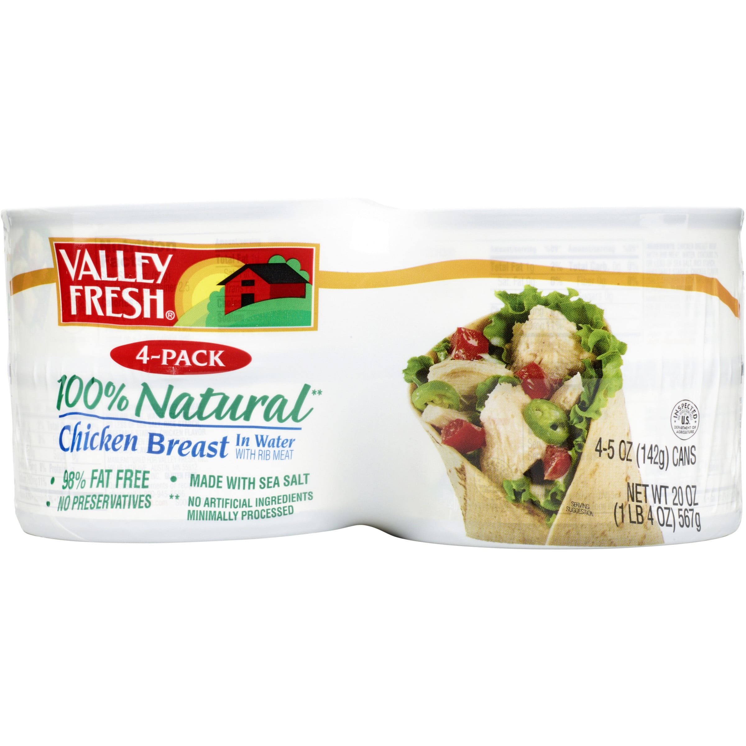 VALLEY FRESH 100 Natural Chicken Breast in Water Shelf Stable