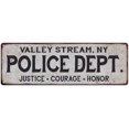 thumbnail image 1 of VALLEY STREAM, NY POLICE DEPT. Home Decor Metal Sign Gift 6x18 206180012989, 1 of 1
