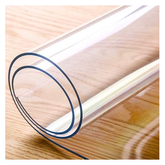 VALLEY TREE 24 x Inch Clear Table Cover Protector,1.5mm Thick PVC Plastic Desk Mat, Tablecloth Clear Desk Protector, Waterproof Table Pad Mat for Dining Table Office Desk