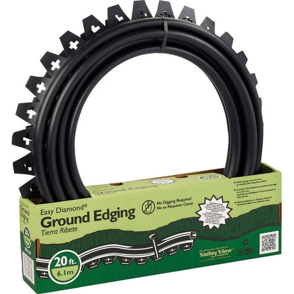 Dewitt EDG-20GMC 20' Black Poly Coiled No Dig Edging With 1 Bead